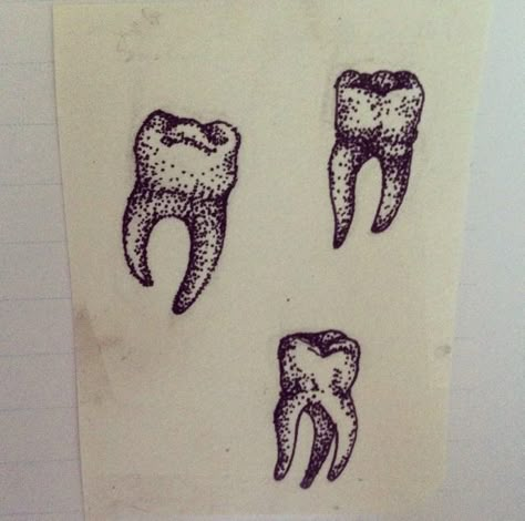 teeth Teeth Tattoo Flash, Tooth Stick And Poke Tattoo, Tattoos Of Teeth, Wisdom Teeth Tattoo, Jar Of Teeth Tattoo, Wisdom Tooth Tattoo, Teeth Tattoo Ideas, Teeth Drawings, Tooth Tattoo Ideas