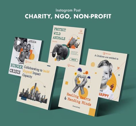 Charity, NGO, Non-Profit Instagram Post Templates PSD Nonprofit Campaign Design, Non Profit Design Inspiration, Non Profit Brochure Design, Non Profit Advertising, Non Profit Flyer Design, Charity Campaign Design, Non Profit Social Media Posts, Non Profit Graphic Design, Nonprofit Social Media Design