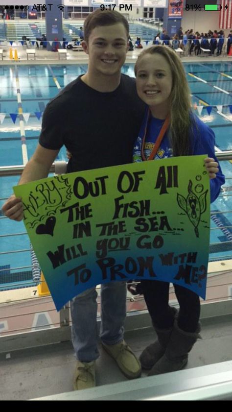 Promposal Swimmer Hoco Proposals, Out Of All The Fish In The Sea Promposal, Aquarium Promposal, Swimming Promposal, Swimmer Girlfriend, Swim Promposal, Beach Promposal, Sadie Proposals Ideas, Dance Signs