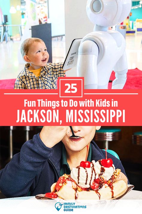 Mississippi Vacation, Mississippi Travel, Kid Friendly Restaurants, Jackson Mississippi, Jackson Ms, Things To Do With Kids, Us Road Trip, Us Travel Destinations, Family Destinations