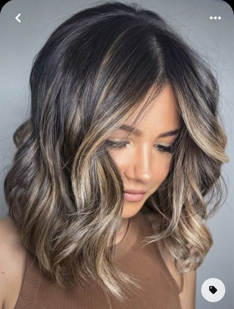 Mushroom Brown With Blonde Balayage, Cabelo Ombre Hair, Balayage Hair Ideas, Balayage Long Hair, Black Hair Balayage, Ash Blonde Balayage, Brunette Hair With Highlights, Balayage Hair Dark, Dark Hair With Highlights