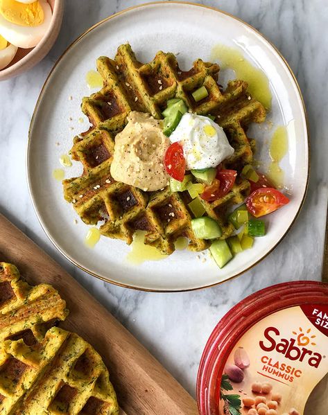 31 Waffle Maker Recipes to Upgrade Your Brunch Game - PureWow Falafel Waffle, Sabra Hummus, Kitchen Hacks Food, Hummus Recipes, Waffle Iron Recipes, Waffle Maker Recipes, Falafels, Hummus Recipe, Recipe Roundup