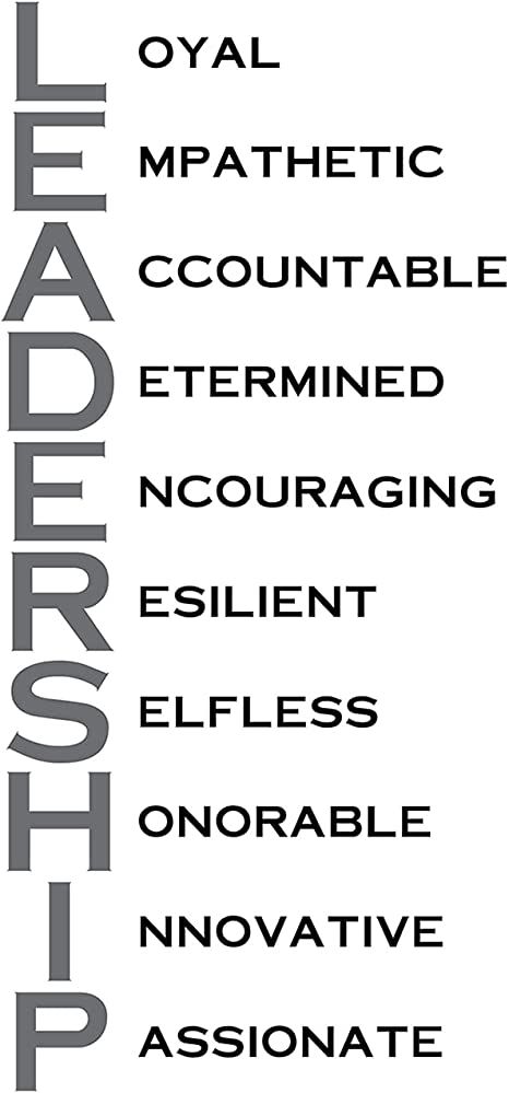 Amazon.com: Leadership Acronym - Wall Decor Art Print with a white background - 8x10 unframed artwork printed on photograph paper: Posters & Prints Acronym Words, Good Leadership Quotes, Leadership Vision, Modern Home Office Design, Good Leadership Skills, Leadership Quotes Inspirational, Interior Design Apartment, Home Office Design Ideas, Leadership Tips