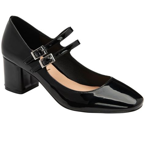 Step into the new season in Ravel’s Howth Mary-Jane shoe. A glossy patent upper is teamed with an almond pointed toe, a 6cm block heel and two adjustable buckle fastening straps.      Upper: Patent.    Lining / Sock: Other Materials / Leather.    Sole: Other Materials.    Heel Height: 6cm.    Width: Standard Black School Shoes With Heels, Black School Heels, School Shoes With Heels, School Shoes Black Heels, Black Shoes For School, School Heels, Womens Mary Jane Shoes, Ladies Court Shoes, Black School Shoes