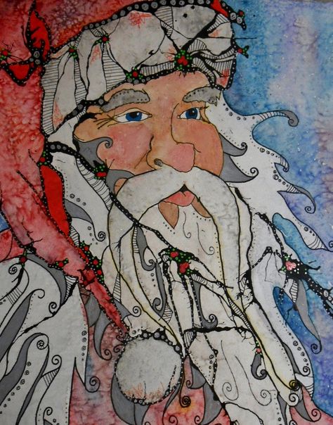 Painting Santa Claus, Santa Claus Painting, Santa Claus Art, Painting Santa, Santa Paintings, Boat Wall Art, Santa Art, Santa Pictures, Watercolor Art Paintings