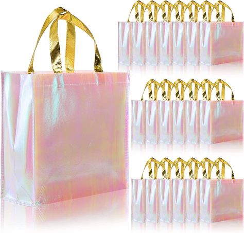 Lyellfe 20 Pieces Glossy Reusable Grocery Bag, Pink Non Woven Tote Bag with Handles, Fashionable Bridesmaid Gift Bag, Durable Shopping Bag for Wedding, Bachelorette Birthday Party Bachelorette Tote Bags, Bachelorette Gift Bags, Bachelorette Party Bags, Bachelorette Tote, Bag For Wedding, Birthday Bag, Bridesmaid Gift Bags, Reusable Gift Bags, Birthday Gift Bags