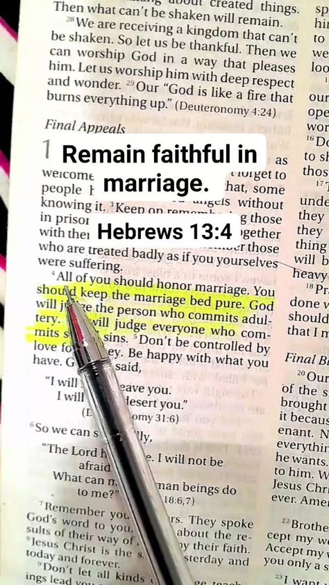 130K views · 3.1K reactions | God will judge those who commit adultery. Hebrews 13:4 #marriage #Hebrews134 #DailyBibleReading #bibleverse #studybible #GODqoutes #Godverse #Godisgood #bibleversedaily #christian | Van Essa | Van Essa · Original audio Hebrews 13:4 Marriage, Thou Shall Not Commit Adultery, Commit Adultery, Hebrews 13, Prayer Wall, Study Scripture, Daily Bible Reading, Gods Word, God Is Good