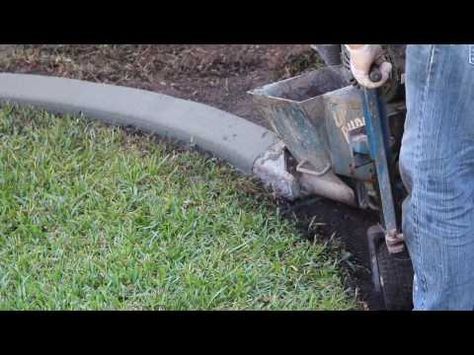 Installation of Cement Landscape Edging/Curbing - Awesome Machine! - YouTube Concrete Garden Edging, Garden Concrete, Concrete Edging, Concrete Edger, Concrete Curbing, Mulch Landscaping, Landscape Curbing, Cement Garden, Diy Lawn