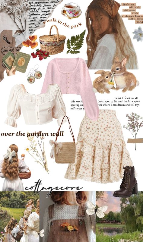 cottagecore Preppy Cottagecore Outfits, Light Cottagecore Outfits, Colorful Cottagecore Outfits, Everyday Cottagecore Outfits, Cottagecore Soft Aesthetic, Winter Cottagecore Outfit, Soft Cottagecore Outfits, Cottagecore Outfits Aesthetic, Casual Cottagecore Outfits