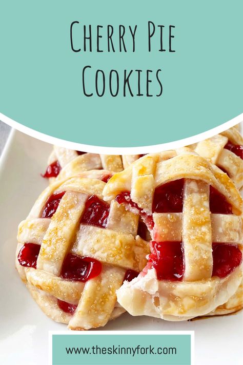 Cherry Pie Filling Cookies, Cherry Pie Cookies Recipes, Healthy Cherry Pie, Cherry Pie Crust, Cherry Pie Bites, Cherry Pie Cookies, Bakery Treats, Pie Cookies, Impressive Desserts