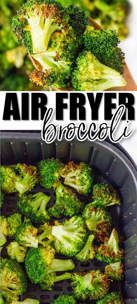 Recipe For Fresh Broccoli, Air Fryer Roasted Broccoli, Easy Broccoli Recipes, Air Fryer Broccoli, Fried Broccoli, Air Fryer Oven Recipes, Broccoli Recipe, Best Air Fryers, Frozen Broccoli