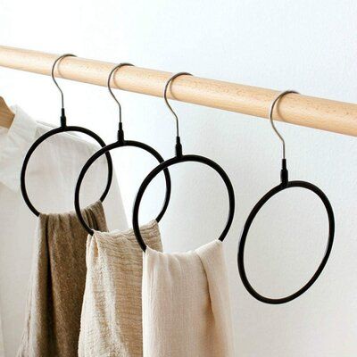 SCARF/BELT HANGERS: Package includes 8 pcs scarf hanger holders. Hanger stores and organizes at least 8 scarves, ties, belts or shawls in snag-free loops for closet. This is a must-have if scarfs are running your life and creating chaos in your closet. Colour: Black Wall Hangers For Clothes, Closet Storage Accessories, Scarf Display, Scarf Storage, Tie Hanger, Scarf Organization, Scarf Holder, Scarf Hanger, Clothes Closet Organization