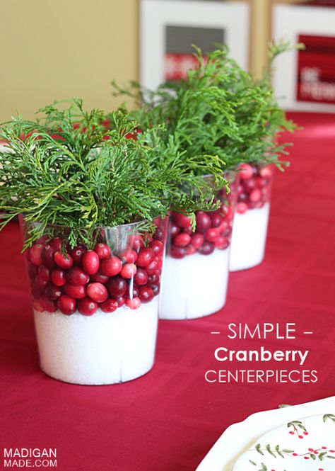 DIY Christmas Centerpieces - Simple Cranberry Centerpieces - Simple, Easy Holiday Decorating Ideas on A Budget - Cheap Home and Table Decor for The Holidays - Dollar Store Crafts, Rustic Candles, Pine Cones, Floral Ideas and Mason Jar Craft Projects http://diyjoy.com/diy-christmas-centerpieces Cranberry Centerpiece, Holiday Mason Jar, Tafel Decor, Christmas Table Centerpieces, Christmas Centerpieces Diy, Cheap Christmas, Navidad Diy, Holiday Centerpieces, Noel Christmas