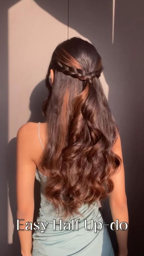 Half Updo For Long Hair, Updo For Long Hair, Hair Elegant, Hair Style Vedio, Easy Hairdos, Elegant Prom, Open Hairstyles, Hair Tips Video, Long Hair Updo