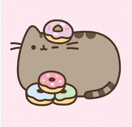 Pusheen donuts 🍩💕 Pusheen Birthday, Pusheen Stickers, Katt Grejer, Pusheen Cute, Rasy Koni, Images Kawaii, Cat Doodle, Pusheen Cat, Hello Kitty Iphone Wallpaper