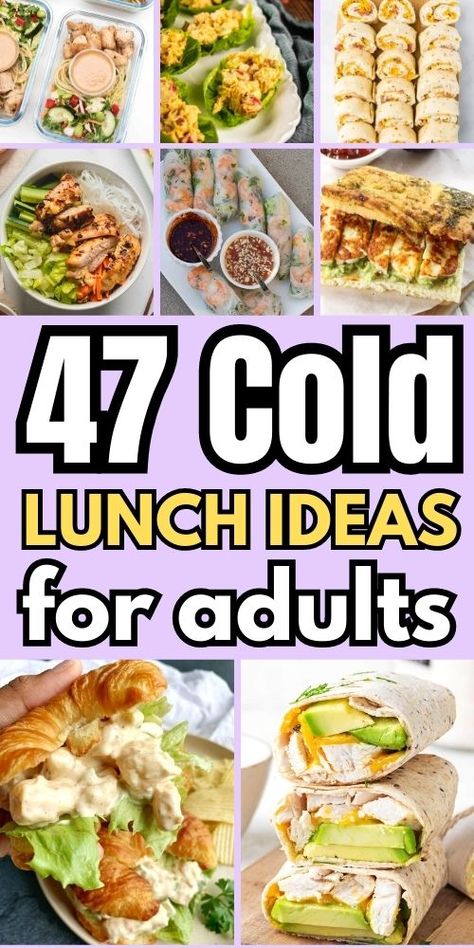 Cold Lunch Ideas For Adults, Lunch Ideas For Adults, Healthy Cold Lunches, Easy Meal Prep Lunches, Cold Lunch Ideas, Work Lunch Ideas, Cheap Lunch, Meal Prep Lunches, Quick Healthy Lunch