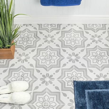 2024 Tile Design Trends | TileBar.com Patchwork Tiles, Cleaning Tile Floors, White Tile Floor, Mediterranean Design, Ivy Hill Tile, Encaustic Tile, Porcelain Floor, Commercial Flooring, Tile Work