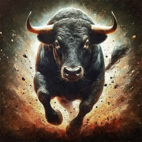 Raging Bull: Powerful Charging Bull - Gareth Parkes Bull Aesthetic, Bull Photo, Taurus Bull Tattoos, Bull Pictures, Bull Images, Bull Tattoo, Wild Bull, Bull Statue, Buffalo Animal