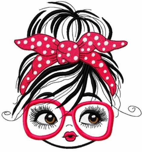 Size 1: 3.61 x 3.81' Size 2: 4.56 x 4.81' Size 3: 5.51 x 5.81' Size 4: 6.46 x 6.81' A Sassy Statement: The Girl with Red Glasses Embroidery Design Inject a dose of playfulness and a dash of charm into your everyday items with our Girl with Red Glasses embroidery design. This colourful embroidery ... Unique Machine Embroidery Designs, Retro Embroidery Patterns, Glasses Embroidery, Free Embroidery Designs Pes, Teddy Bear Embroidery, Kashida Embroidery, Floral Machine Embroidery Designs, Nautical Embroidery, Embroidery Studio