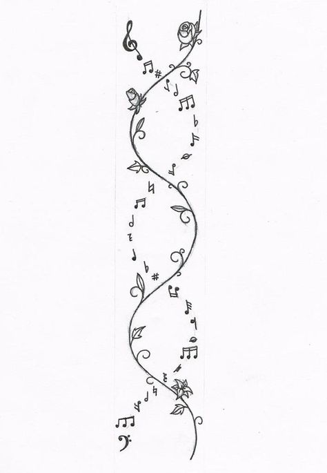 Vines Tattoo, Dna Tattoo, Music Notes Tattoo, Tattoo Music, Music Note Tattoo, Music Tattoo Designs, Note Tattoo, Vine Tattoos, Music Tattoo