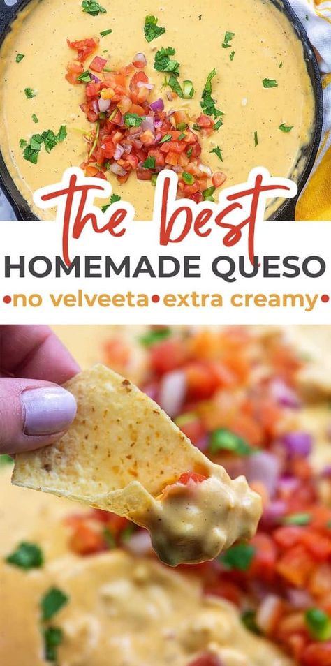 Homemade Queso Dip, Homemade Queso, Queso Dip Recipes, Queso Recipe, Mexican Recipe, Queso Cheese, Creamy Dip, Queso Dip, Cheesy Recipes