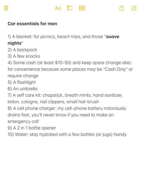 No car is complete without a few essentials to make your day of driving convenient. Cars Essentials, Breath Mints, Car Things, 10 Essentials, Car Essentials, Spare Change, Cell Phone Charger, Emergency Call, First Car