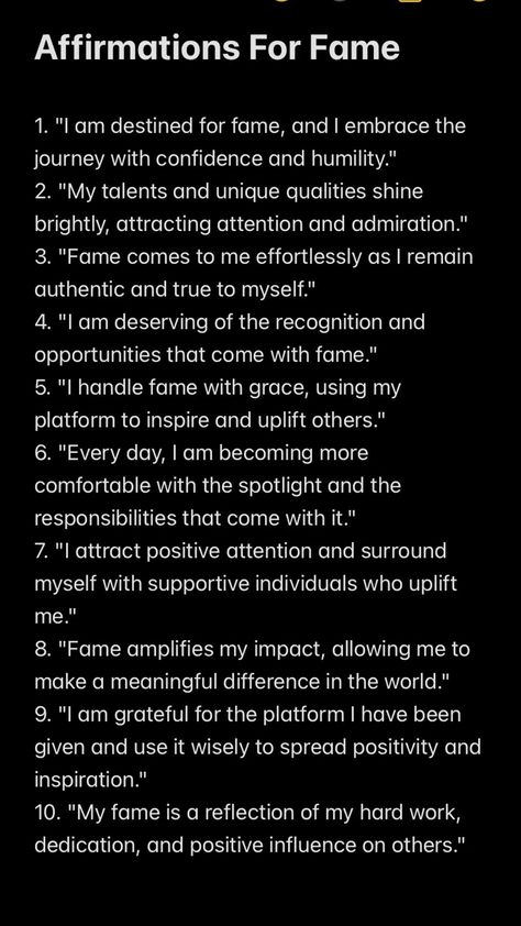 Money Affirmations Manifest A Celebrity, Tiktok Fame Affirmations, Pinterest Board Affirmations, Becoming Famous Aesthetic, How To Manifest Fame, Fame Affirmations Law Of Attraction, I Am A Celebrity Affirmation, Modelling Affirmations, Fame Manifestation Affirmations