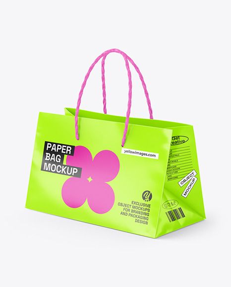 Glossy Paper Shopping Bag Mockup Bag Paper Design, Packaging Design For Bags, Shopping Bag Branding, Packaging For Bags, Packaging Design Bag, Diy Packaging Ideas, Packaging Bag Design, To Go Packaging, Diy Shopping Bag