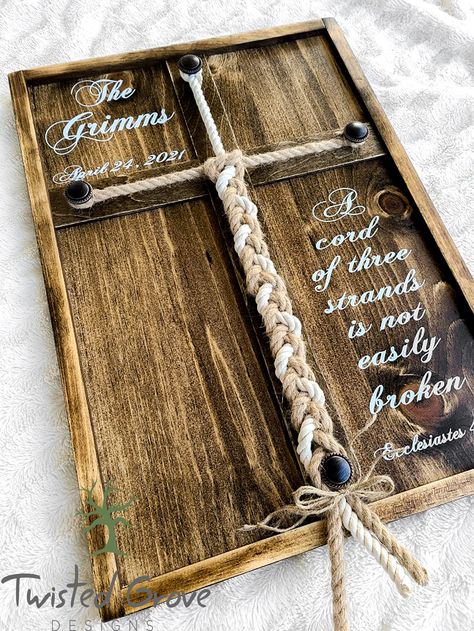 Rustic Wedding Unity Cord of three Braided Cross visit our #etsy shop: A Cord of Three Strands rustic wood braid cross sign, Unity ceremony alternative, Rustic Wedding rope ceremony, Wedding decor, Wedding gift https://etsy.me/39DPdoZ #wedding #rustic #unityceremony #sandceremony #rusticwedding #countrywedding #unityceremonyideas #weddingideas #weddingdecor #unityideas #acordof3 #acordofthree #weddingplanning Unity Ceremony Braid, Unity Cross, Candle Ceremony, Unity Candle Ceremony, Cross Sign, Cord Of Three Strands, Rustic Wedding Ceremony, Cross Crafts, Unity Ceremony