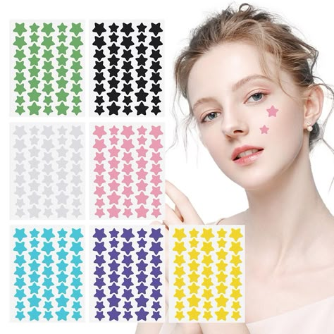 Star Pimple Patches, Covering Acne, Acne Pimple Patch, Pimple Patches, Pimple Patch, Cover Stickers, Acne Removal, Pintura Facial, Cute Star