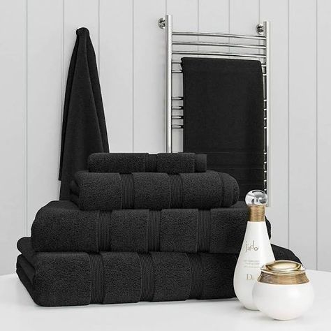 Modern Bath Towels, Egyptian Cotton Towels, Black Bath, Black Towels, Soft Luxury, Modern Baths, Luxury Towels, Drying Towels, Towel Sizes