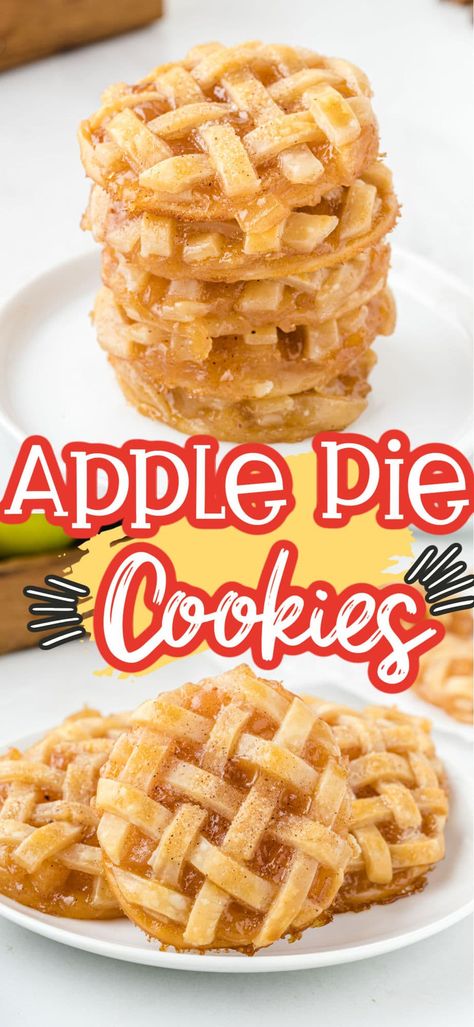 Caramel Apple Pie Cookies, Apple Pie Cookie Recipe, Apple Pie Cookies, Classic Apple Pie, Easy Apple Pie, Pie Cookies, Lemon Sugar Cookies, Mini Apple Pies, Apple Cookies