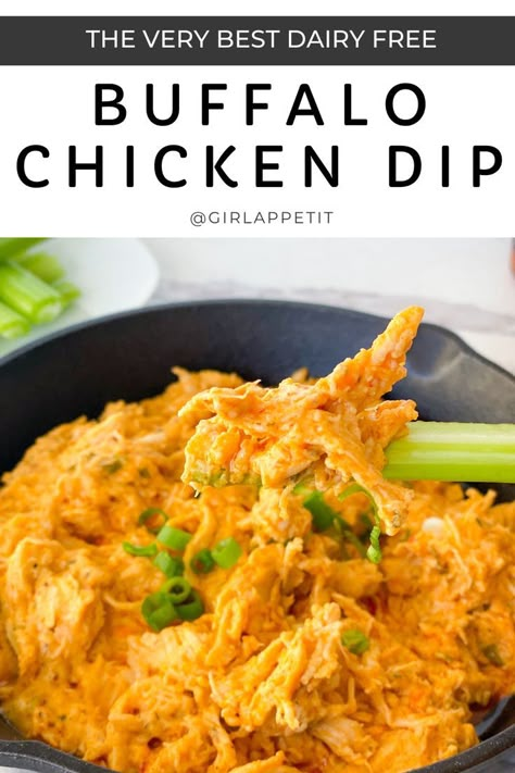 Weight Watchers Buffalo Chicken Dip, Dairy Free Buffalo Chicken Dip, Dairy Free Buffalo Chicken, Weight Watchers Meal Prep, Salad With Veggies, Chicken Wing Dip, Healthy Buffalo Chicken Dip, Dairy Free Dips, Dairy Free Appetizers