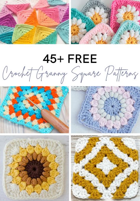 Amigurumi Patterns, Patchwork, Granny Square Sampler Blanket, Granny Square Crochet Pattern Unique, Small Crochet Granny Squares, How To Crochet Granny Squares Beginners, Pretty Granny Squares, Granny Square Diamond, Granny Square Ideas Projects