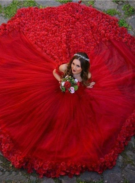 Tulle Ball Gown Wedding Dress, Red Ball Gowns, Dresses Flowers, Gown Designs, Red Ball Gown, Off Shoulder Wedding Dress, Bridal Ball Gown, Red Wedding Dresses, Prom Dresses For Sale