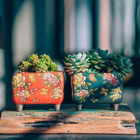 Planter Ceramic, Ceramic Planter Pots, Succulent Centerpieces, Cactus Planter, Succulent Soil, صفحات التلوين, Cerámica Ideas, Terracotta Planter, Flower Style