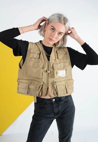 Vintage Utility Vest in beige | Best Days Vintage | ASOS Marketplace Utility Vest Outfits For Women, Camping Outfit, Vest Outfits For Women, Utility Vest, Time Of Your Life, Camping Outfits, Vest Outfits, Outfits For Women, Rain Jacket