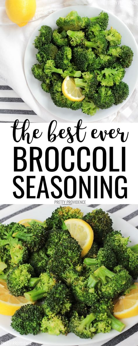 Looking for a good broccoli seasoning? This is the best! It\'s great with this easy steamed broccoli recipe, or on roasted broccoli and you will never look back!  #broccolirecipes #broccoliseasoning #steamedbroccoli #steamedbroccolirecipe #broccoliseasoningideas #healthybroccoliseasoning #roastedbroccoli #roastedbroccoliseasoning #broccoli #veggies #vegetables #steamedvegetables #roastedveggies #easyrecipe #easyveggierecipe Seasoned Steamed Broccoli, Easy Steamed Broccoli, Broccoli Seasoning, Steamed Broccoli Recipes, Seasoned Broccoli, Broccoli Recipe, Diner Recept, Easy Veggie, Steamed Vegetables