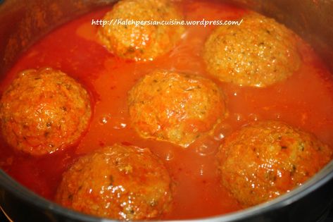 Herbed Meat and Rice Balls (Tabrizi meatballs or Koofteh Tabrizi) کوفته تبریزی بدون تخم مرغ | Haleh's Cuisine Koofteh Tabrizi, Persian Food, Rice Balls, Meatballs, Persian, Rice, Meat