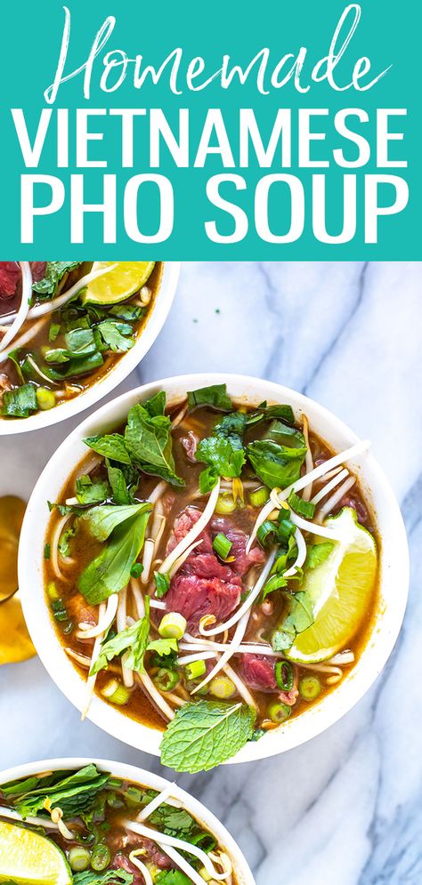 Pho Recipe Easy, Homemade Pho, Pho Soup Recipe, Soup With Rice, Soup Beef, Vietnamese Pho, Pho Soup, Pho Recipe, Beef Noodle Soup