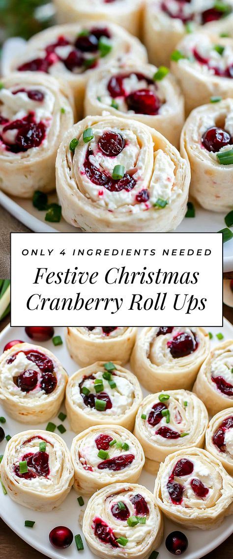 Image for Festive Christmas Cranberry Roll Ups Xmas Party Snack Ideas, Side For Christmas Party, Christmas Time Appetizers, Red And Green Snacks Christmas Parties, Christmas Menu Appetizers, Holiday Work Party Food Ideas, Easy Grab And Go Appetizers, Christmas Roll Up Appetizers, Christmas Work Party Food Ideas