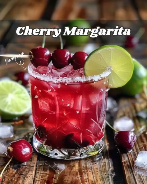 Cherry Margarita Recipe - RecipeStrip Cherry Margarita, Cherry Syrup, Tart Cherry Juice, Moonshine Recipes, Cherry Liqueur, Cheers To The Weekend, Lime Margarita, Classic Margarita, Margarita Cocktail