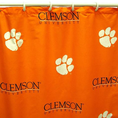 College Covers Clemson Tigers Printed Shower Curtain Cover | Kohls Curtain Cover, Harbor House, Mailbox Covers, College Logo, Jojo Designs, Bed In A Bag, Clemson Tigers, Shower Liner, Color Background