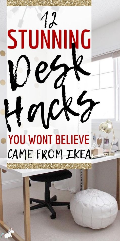 Desks Ideas, Ikea Hack Kids, Ikea Desk Hack, Desk Hacks, Girl Apartment Decor, Ikea Office, Hacks Ikea, Ikea Desk, Ikea Hack Ideas