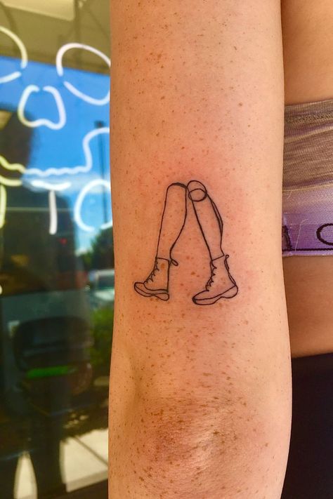 Hiking Boot Tattoo, Boot Tattoo, Continuous Line Tattoo, Hiking Tattoo, Fine Line Tattoo, Tattoo Arm, Line Tattoo, Hiking Boot, Continuous Line