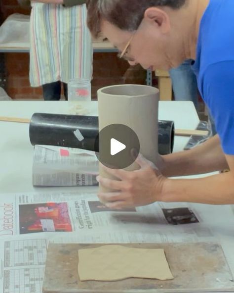 Hsin-Chuen Lin on Instagram: "754. Slab build an oval shaped flower/ikeban vase~ a class demo @paloaltoartcenter pottery studio.  Watch the detail on my YouTube channel: https://www.youtube.com/watch?v=F4OgUlRaeJg" Slab Vase, Pottery Flower Vase, Pottery Handbuilding, Slab Pottery, Clay Vase, Pottery Studio, A Class, Pottery Vase, My Youtube Channel