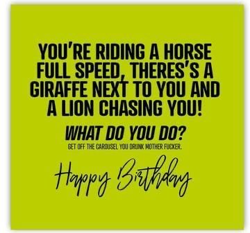 Funny Birthday Pictures, Funny Happy Birthday Meme, Sarcastic Birthday, Funny Happy Birthday Wishes, Birthday Memes, Birthday Greetings Funny, Riding A Horse, Birthday Cat, Rude Birthday Cards