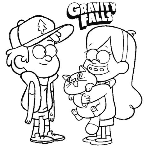 Dipper And Mabel Tattoo, Mabel And Dipper Pines, Gravity Falls Coloring Pages, Dipper E Mabel, Mabel And Dipper, Children Coloring Pages, Libro Gravity Falls, Dipper Y Mabel, Printable Coloring Pages For Kids