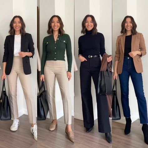 Black Office Wear, Life With Jazz, Outfits Styling, Business Professional Outfits, Smart Casual Women, Casual Work Outfits Women, Smart Office, Winter Pins, Professional Shoes