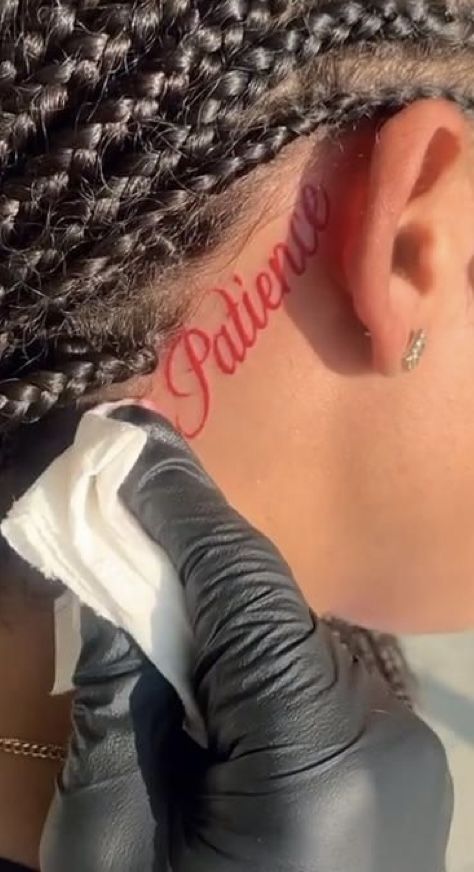 Thug Tattoos For Women Neck, Instagram Baddie Tattoos, Baddie Tattoo Ideas Female Sleeve, Name Tattoos On Neck, Back Ear Tattoo, Baddie Tattoo Ideas Female, Dr Tattoo, Baddie Tattoo Ideas, Tattoo Ideas Female Sleeve